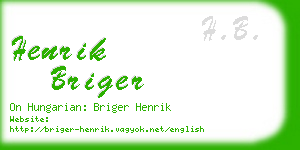 henrik briger business card